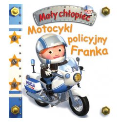 Motocykl policyjny Franka. Mały chłopiec